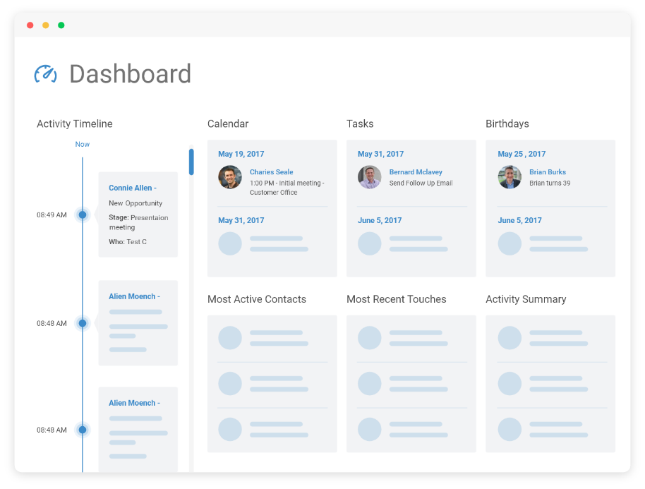 bigcontacts dashboard