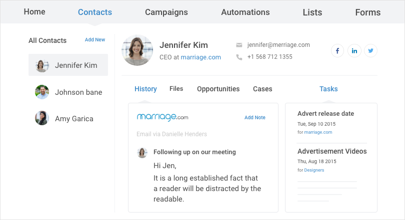 Contact Management Dashboard