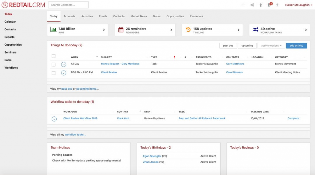 Redtail CRM - Best for Collaborative CRM