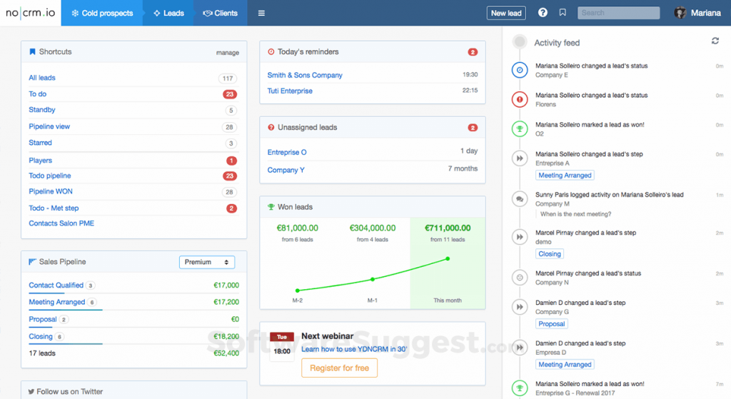 noCRM.io - Best for Lead Management