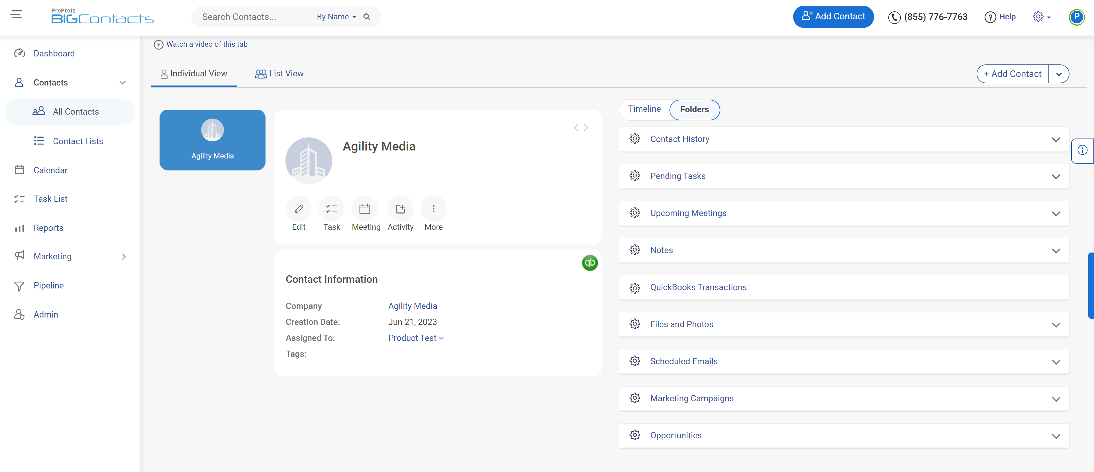 bigcontacts crm contact management