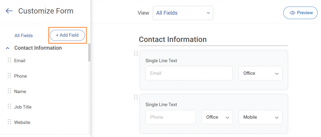 custom fields