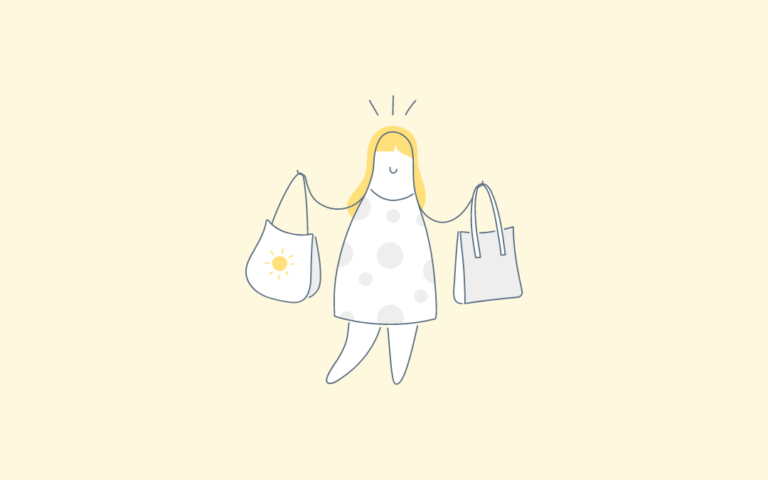 Hand Drawn Cartoon Shopping Girl Expression Bag PNG Hd Transparent