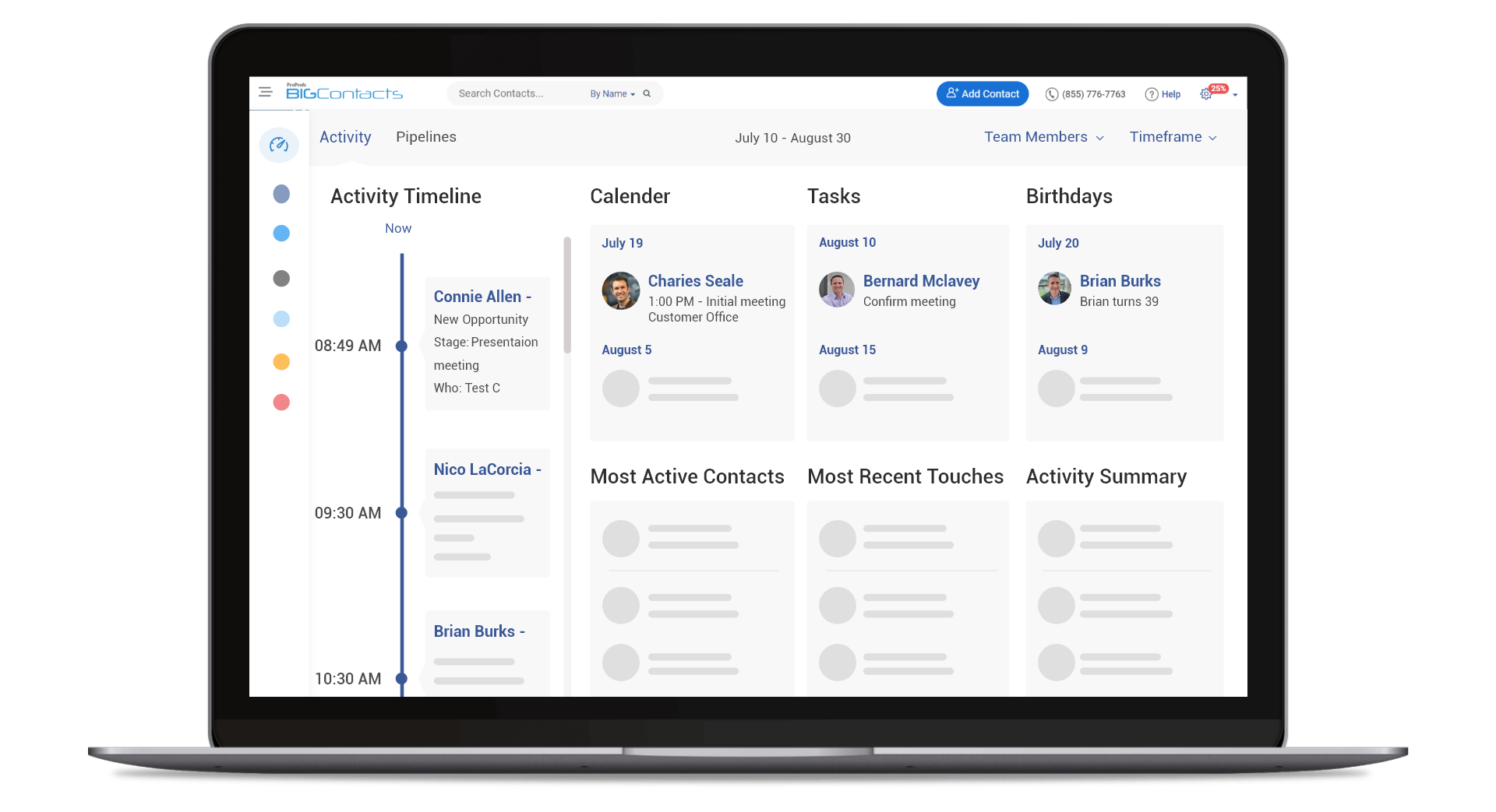 CRM with mobile access feature