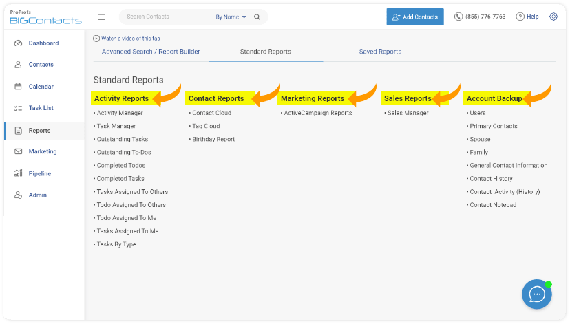 We offer a full menu of System Reports