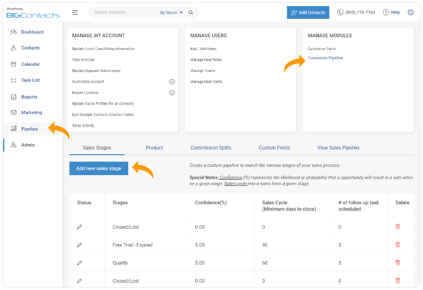 Customize & Manage Your Sales Pipeline