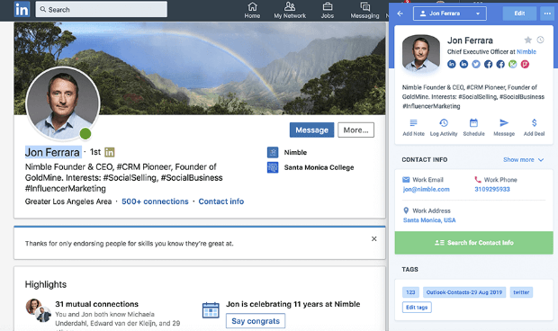Nimble Contact Management System for Small Business