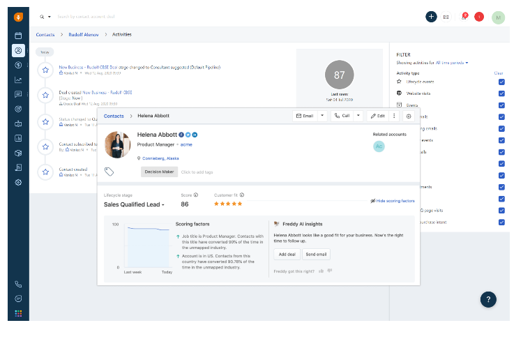 Freshsales contacts and build stronger relationships