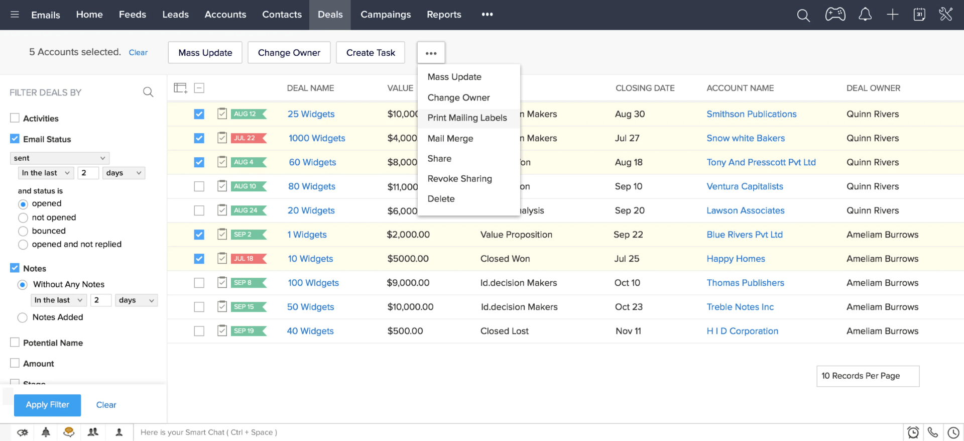 Zoho CRM - Best for Customer Segmentation