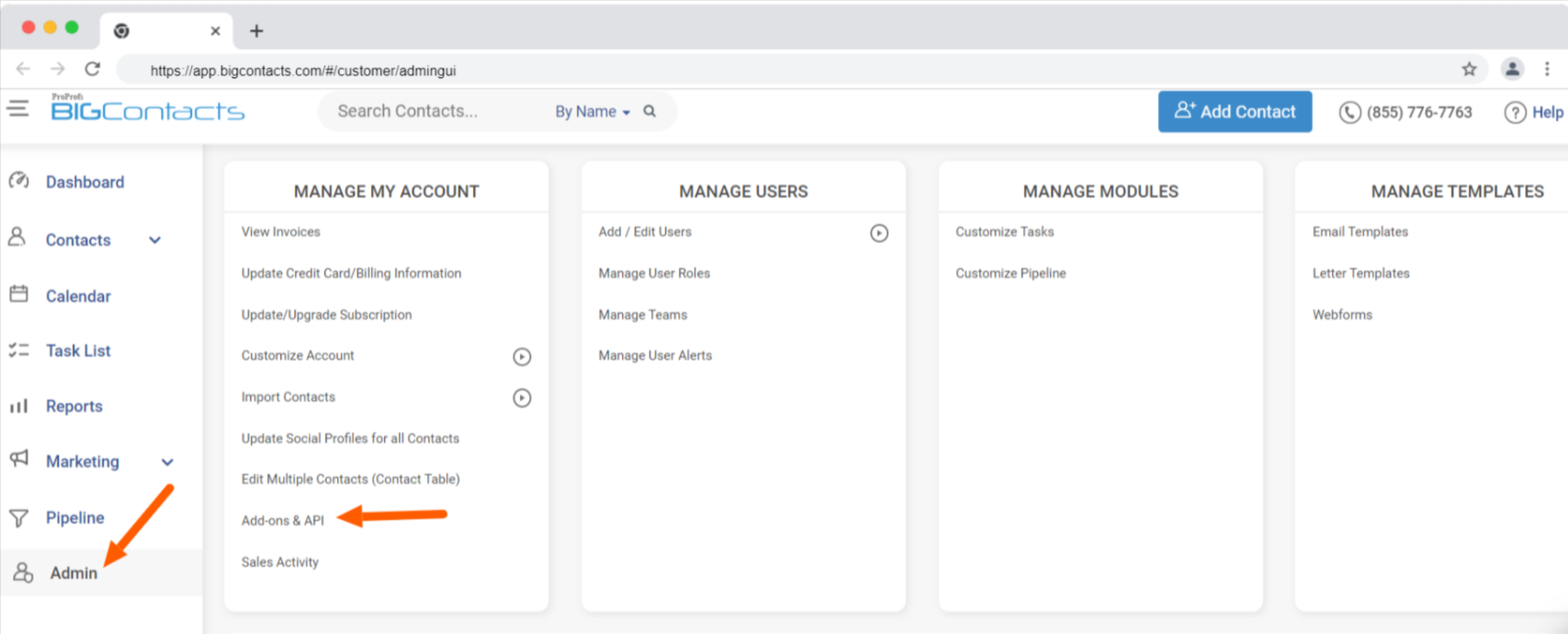 Admin Portal CRM