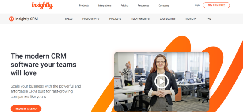 Insightly CRM best for Activity Tracking