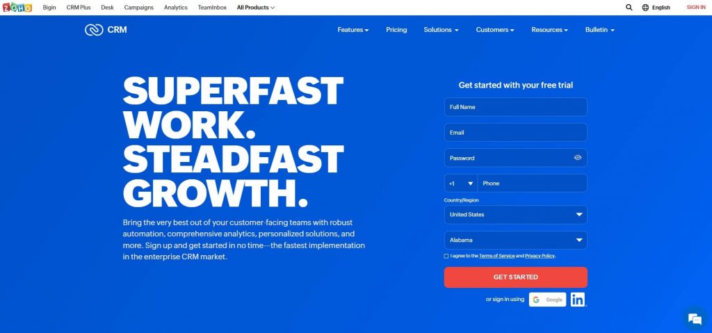 Zoho crm