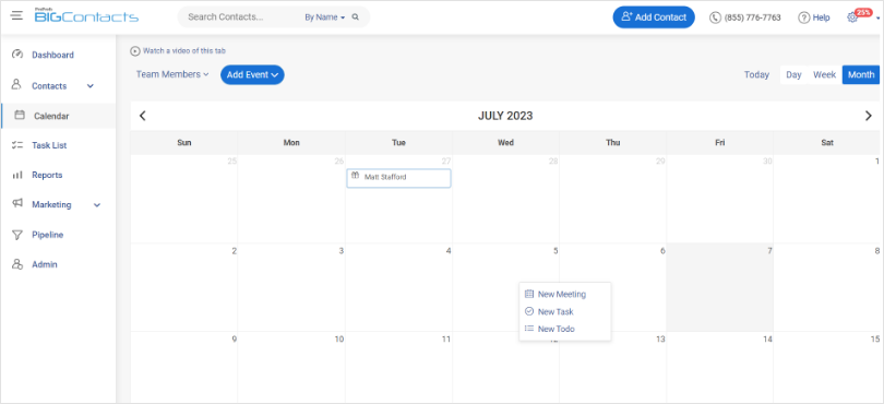 Simple CRM Feature - Calendar Scheduling
