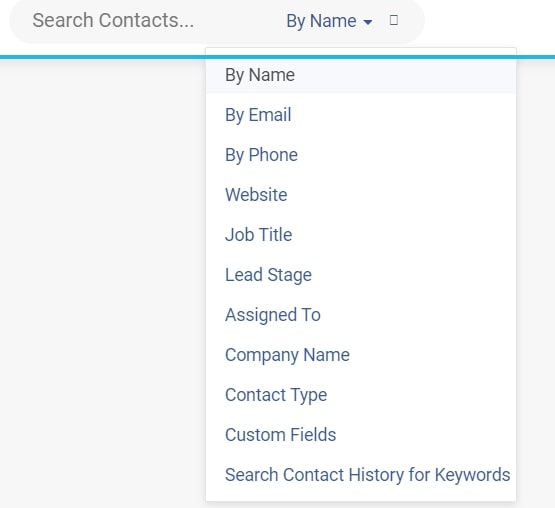 Enhanced Searchability feature of contact management system