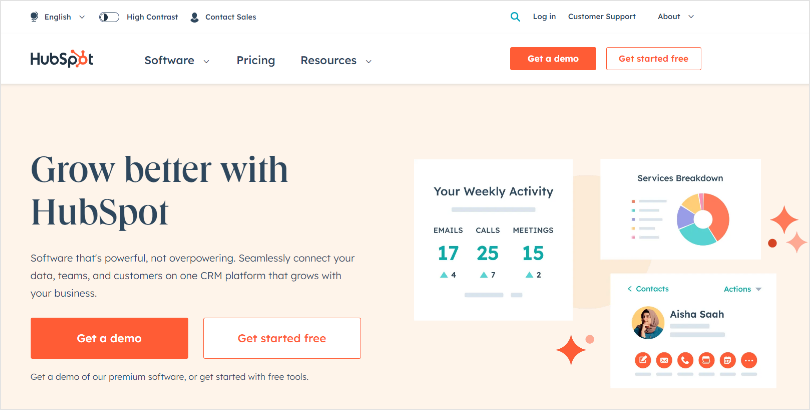 HubSpot: Best CRM to Organize Contacts