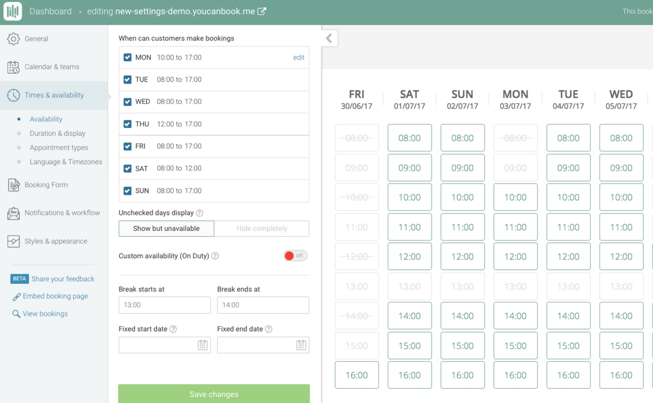 YouCanBook.me- Best for Customizable Schedules