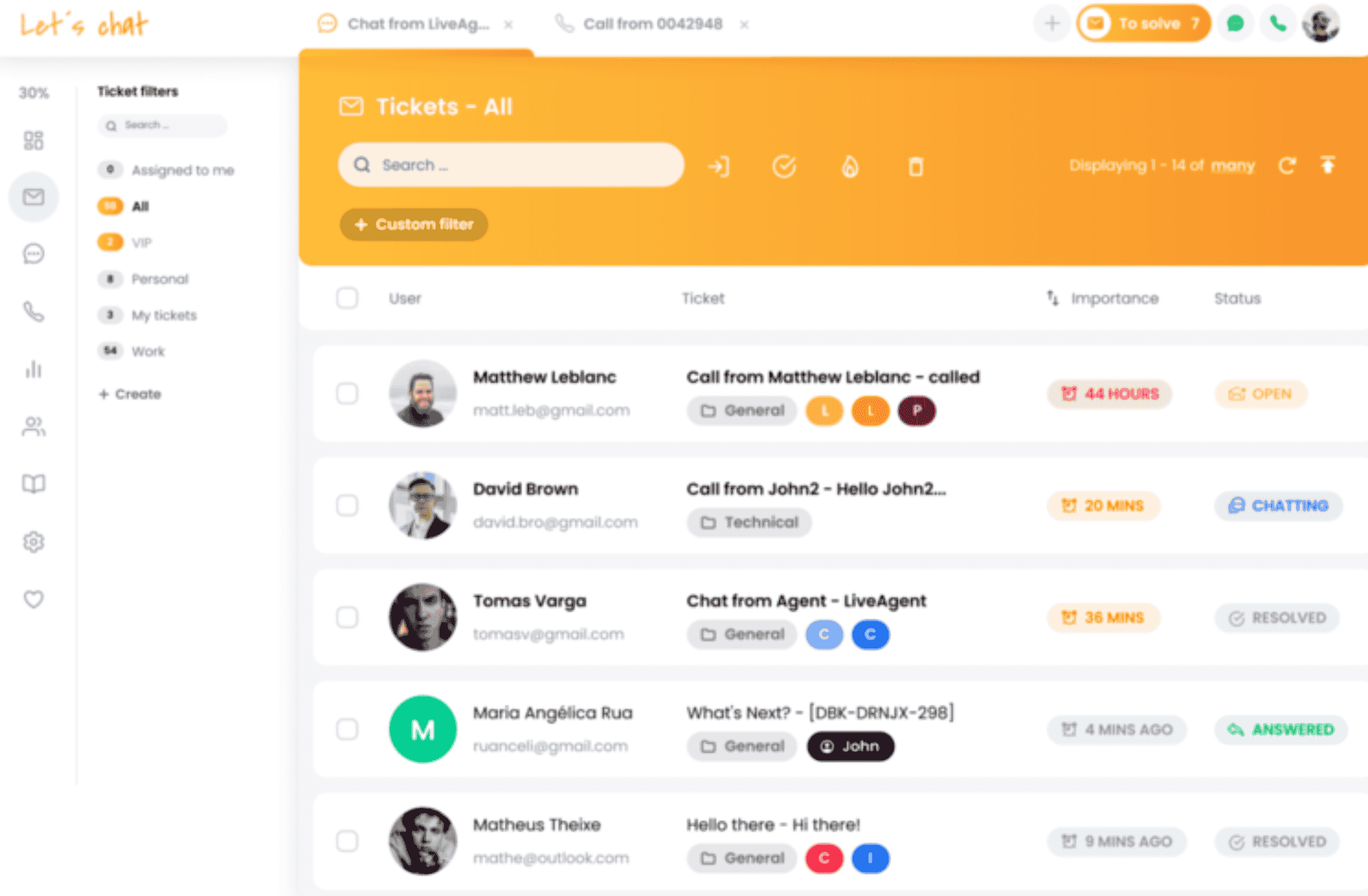 LiveAgent customer tracking software