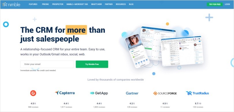 Nimble_best CRM for Small Business and Startups