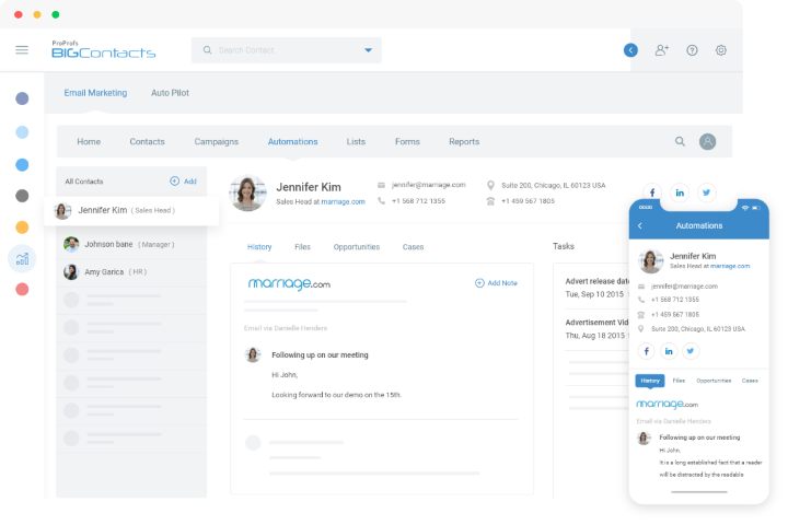 bigcontacts crm dashboard