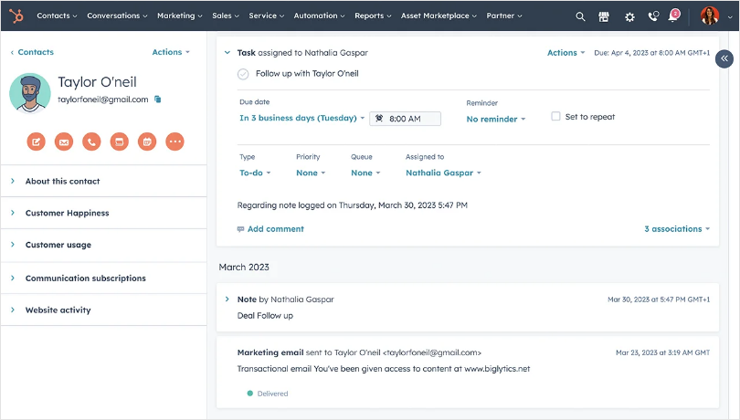 Hubspot CRM helps businesses to solve customer queries more conveniently