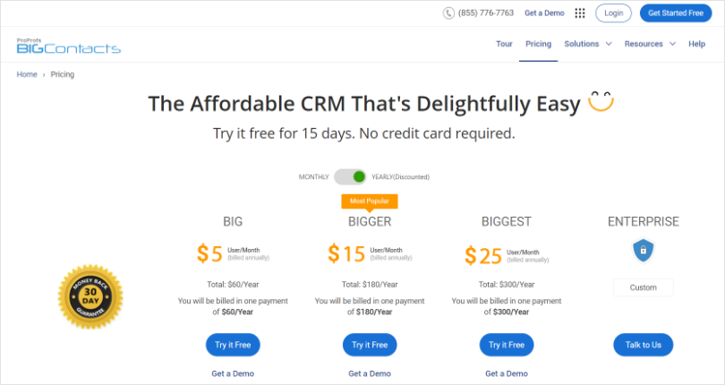 Choose a CRM that seems value for money