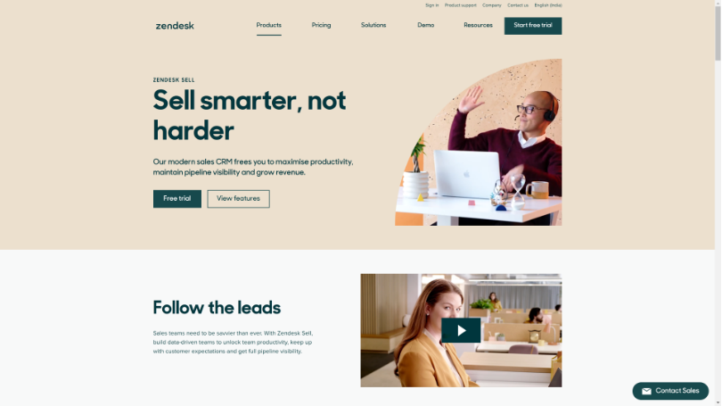 Zendesk Sell - online crm