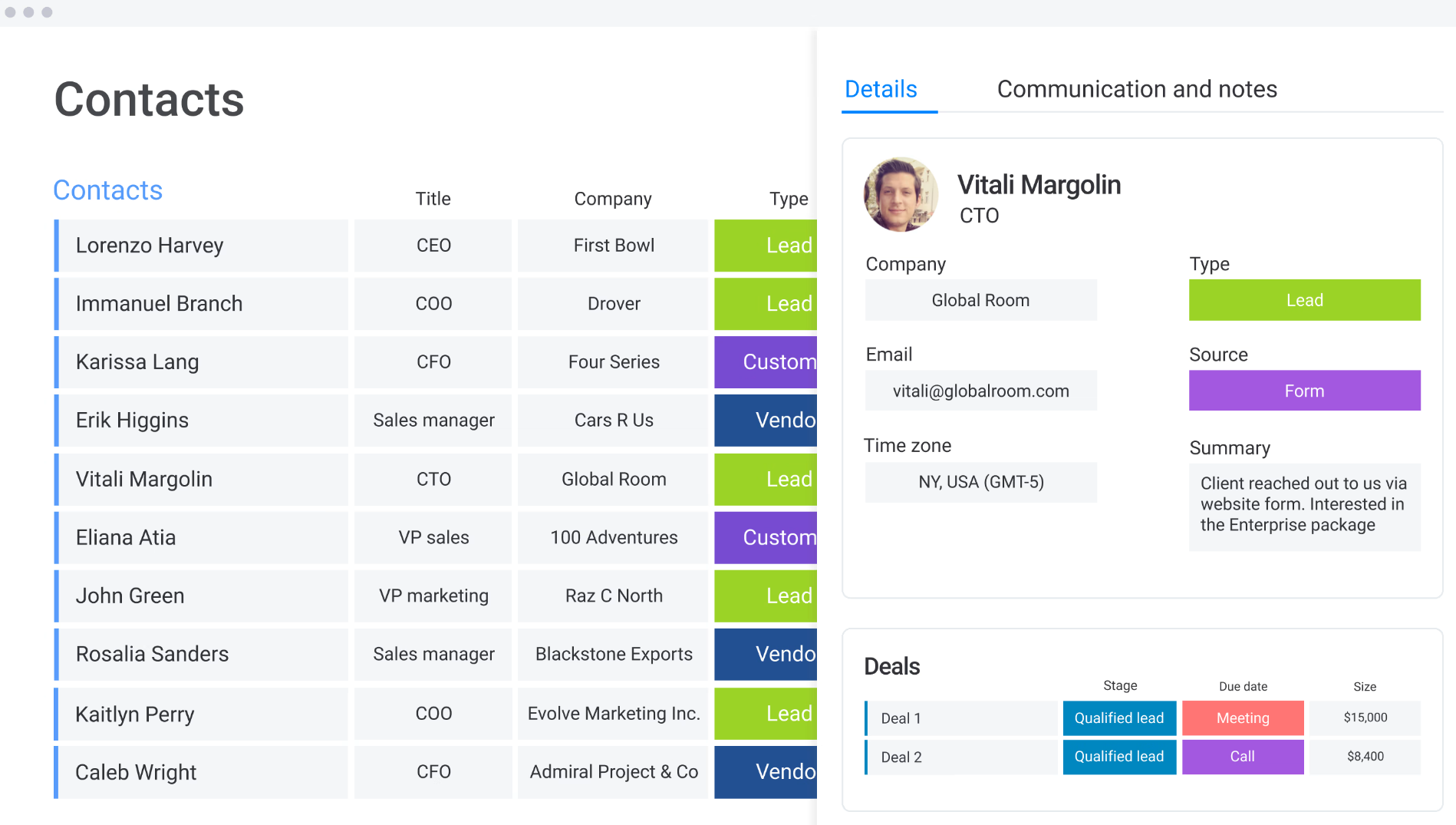 Monday Sales CRM - Best for Contact Management