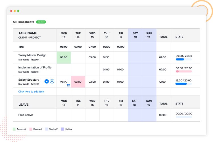 factoHR - Best Employee Time Tracking Software