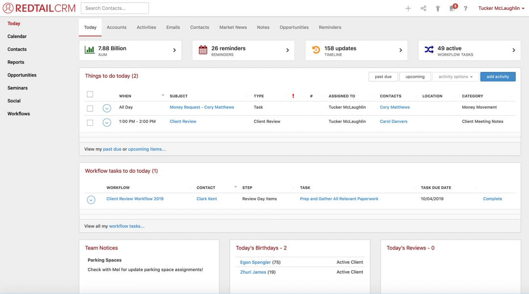 Redtail CRM - Best for Collaborative CRM