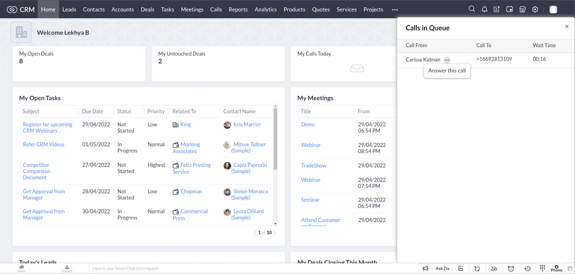 Zoho CRM - Best for Sales Forecasting