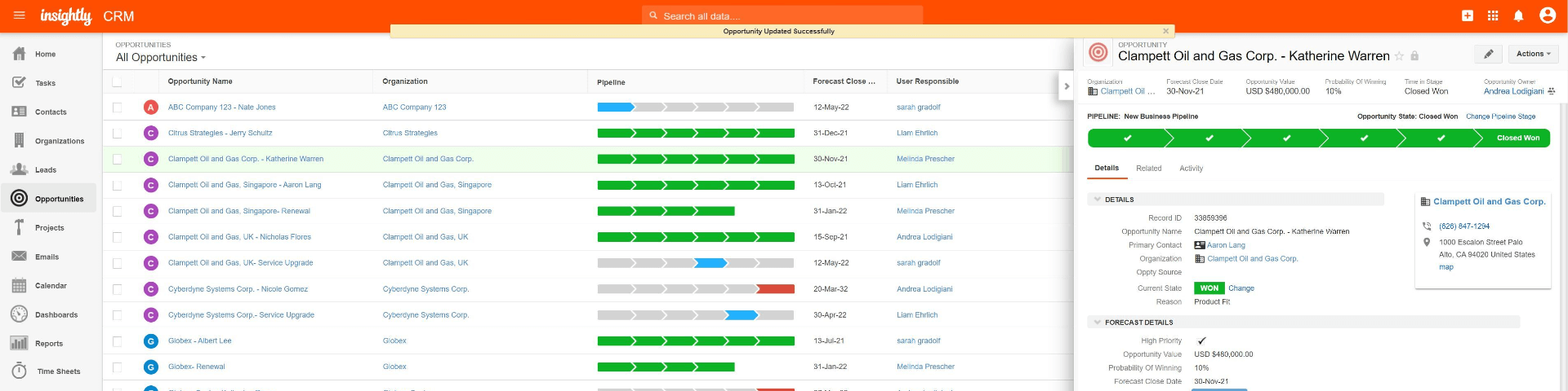 Insightly - Best for Integrated CRM and Project Management