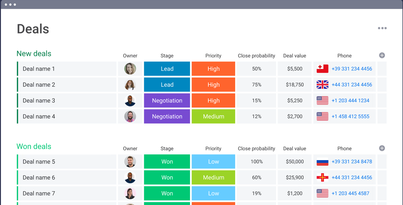 Monday Sales CRM - Best for Lead Management