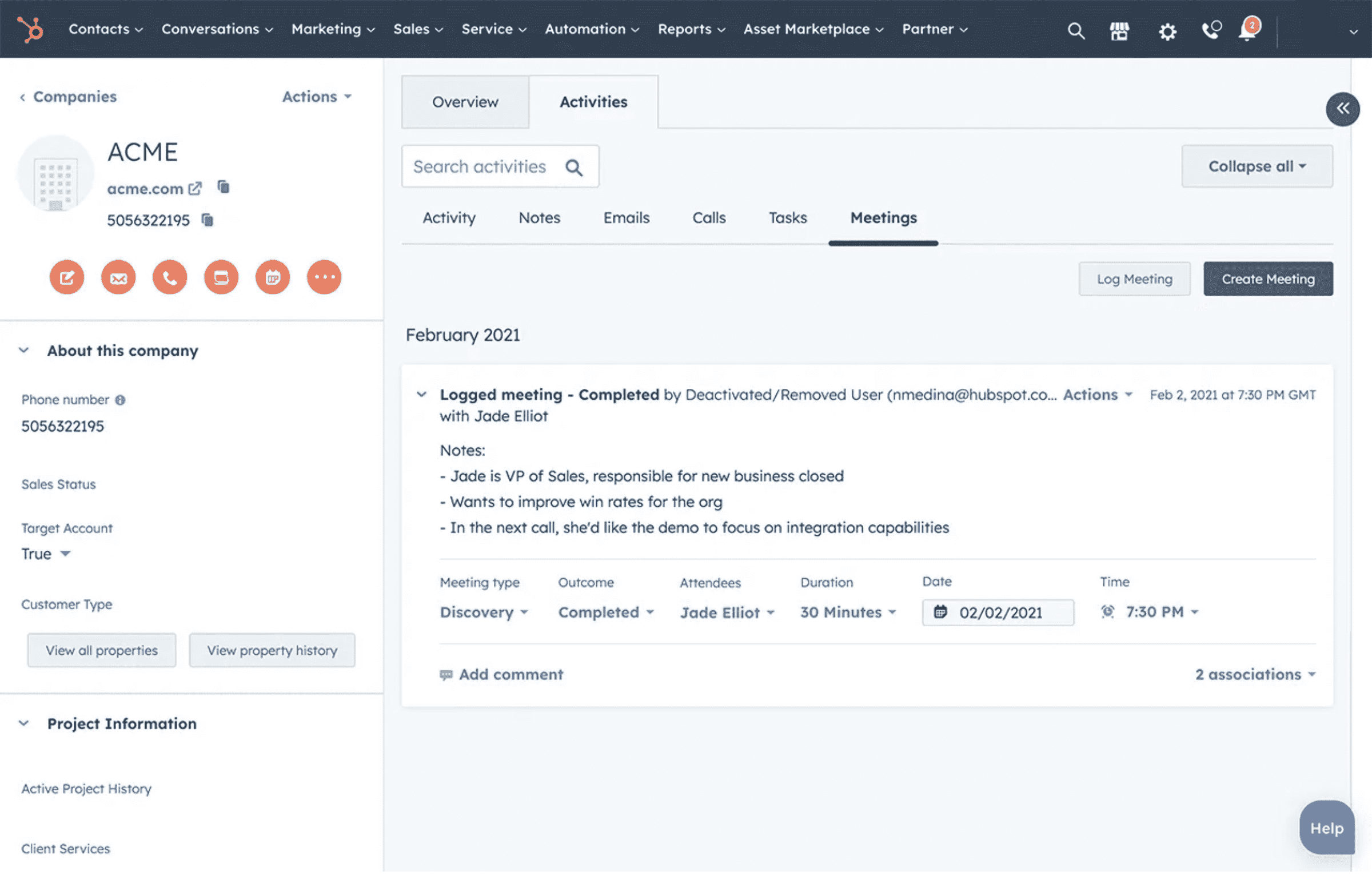 HubSpot Meetings - Best for Activity Reports