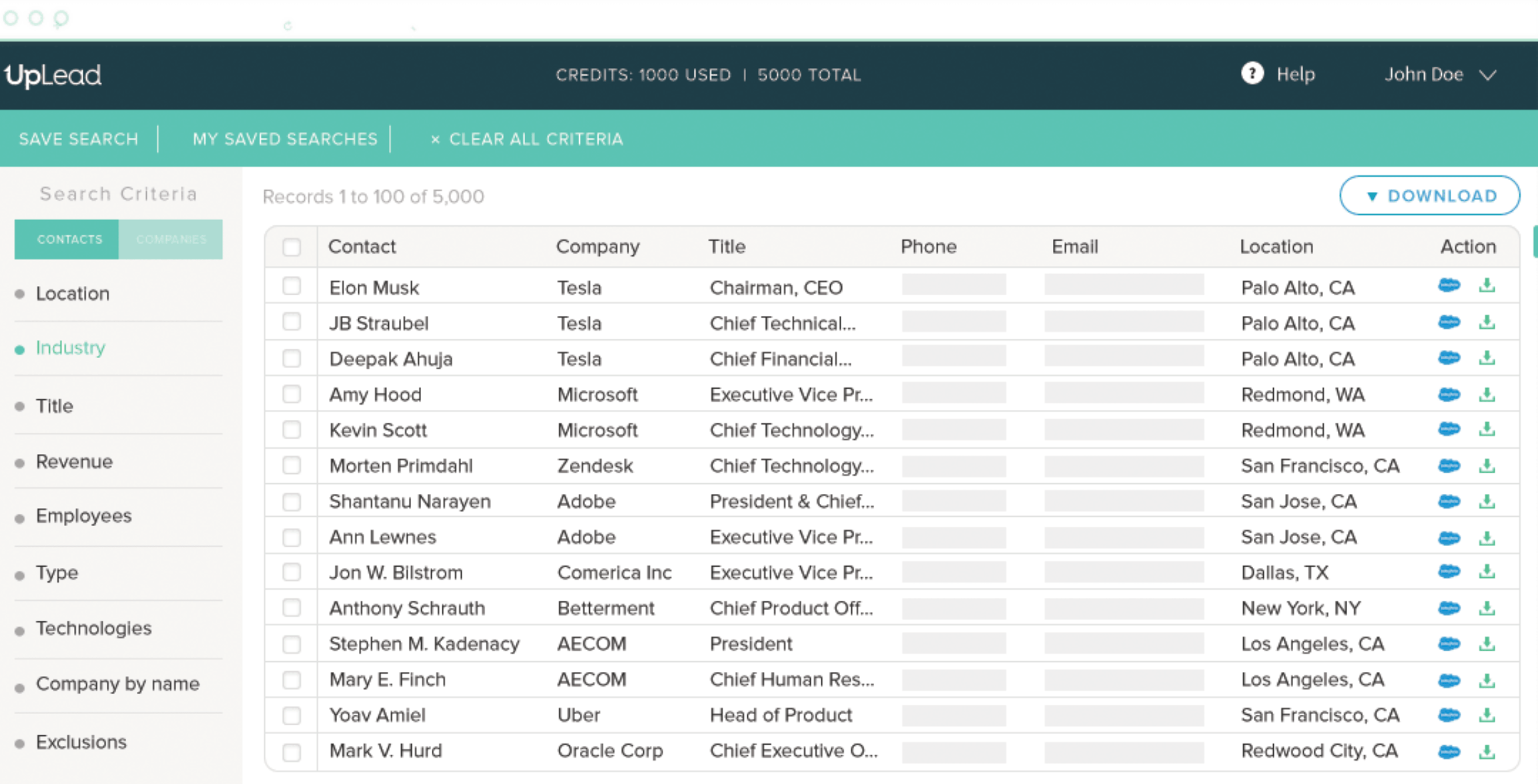 UpLead screenshot