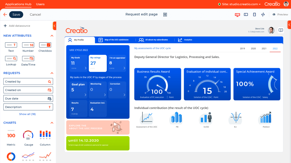 Creatio CRM- Best for No-Code Automation