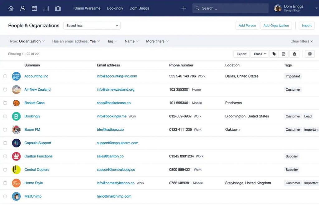 Capsule CRM - Best for Deal Management