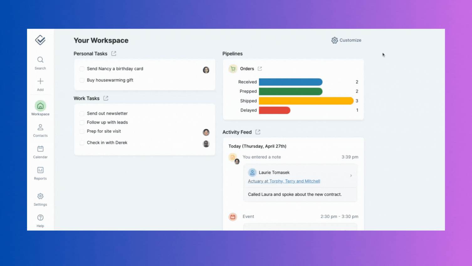 Less Annoying CRM - Best for Task Management
