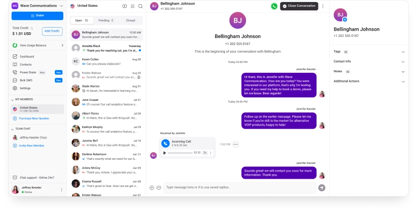 KrispCall screenshot