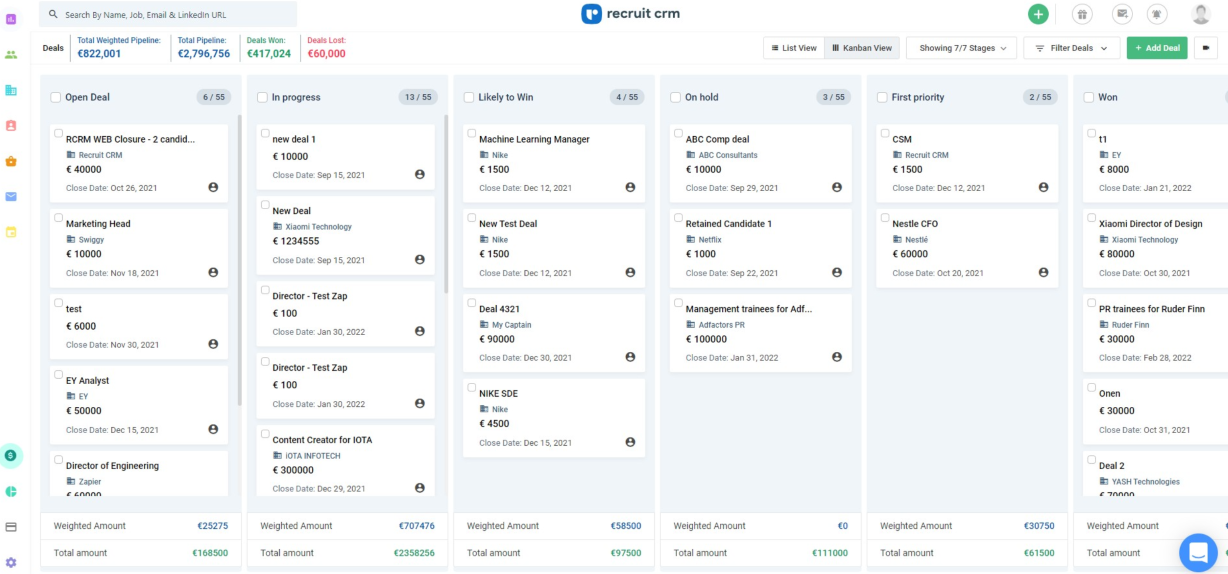 Best CRM for Recruiters Recruit CRM