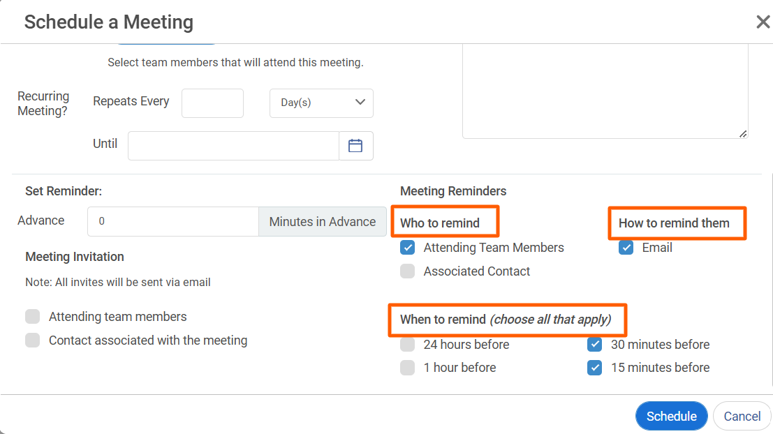 Meeting Reminder CRM